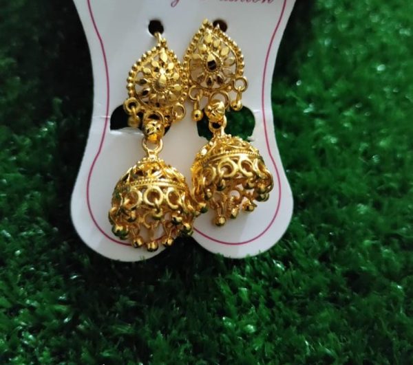 1 Pair Golden Antique Jhumka