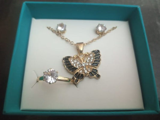 Golden Butterfly Jewellery Set